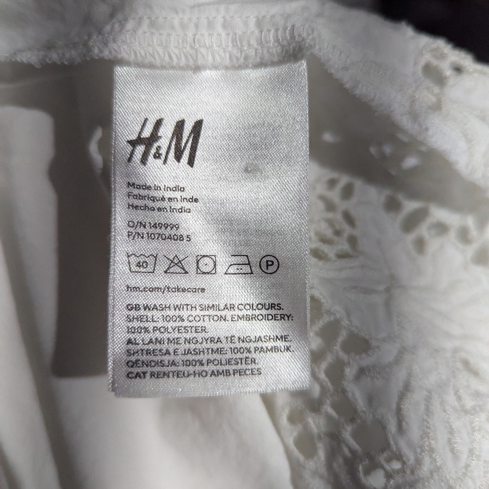H&M White Maxi Dress with Eyelet Sleeves - Picture 6 of 6